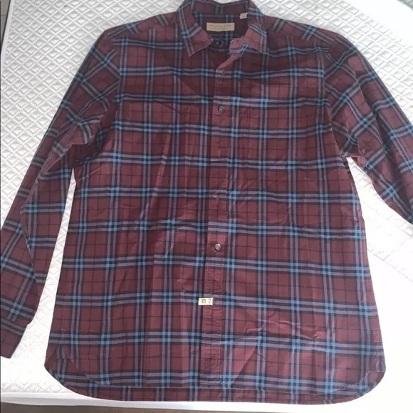 Burgundy burberry shirt hot sale